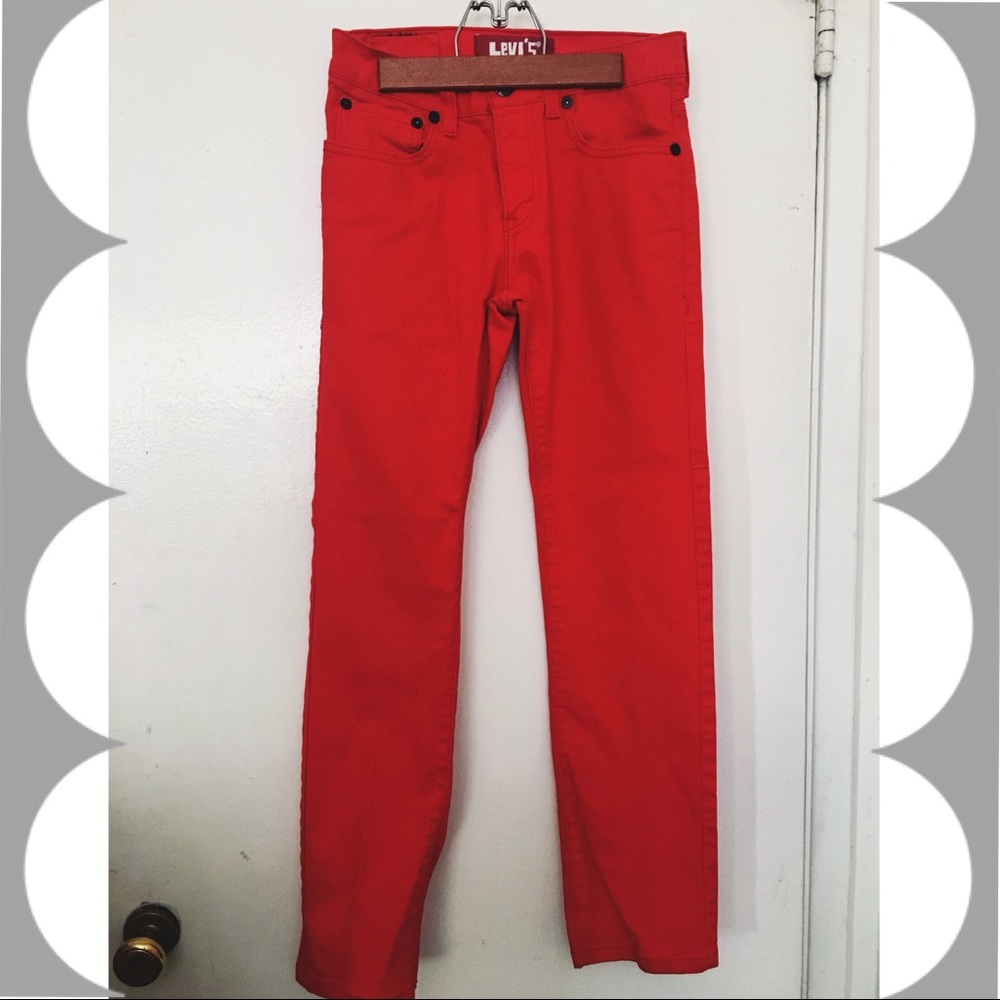 Red Super Skinny Levi’s 510s